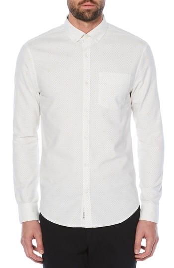 Men's Original Penguin Polka Dot Lemon Woven Shirt - White