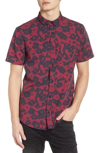 Men's The Rail Printed Cotton Poplin Shirt - Red