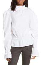 Women's Frame Smocked Poplin Top - White