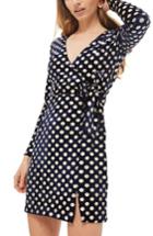 Women's Topshop Foil Spot Wrap Dress Us (fits Like 0) - Blue