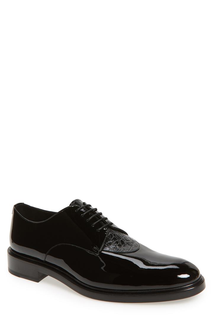 Men's Valentino Garavani Smoking Plain Toe Derby Us / 40eu - Black