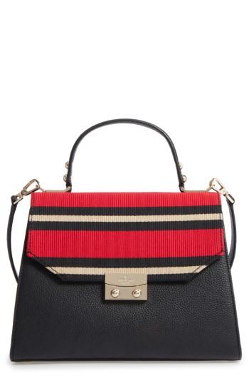 Kate Spade New York Stewart Street - Samira Textile & Leather Top Handle Satchel - Black