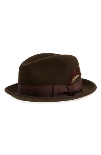 Men's Bailey Tino Snap Brim Wool Fedora - Brown