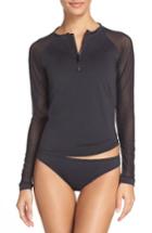 Women's Tommy Bahama Half Zip Rashguard - Black