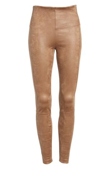 Women's Lysse Buffed Faux Suede Leggings - Brown
