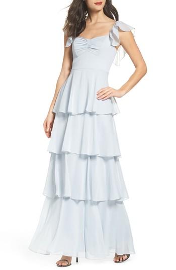 Women's Wayf Abby Off The Shoulder Tiered Dress - Blue