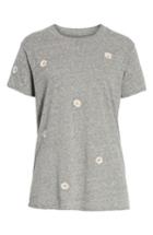 Women's The Great. The Embroidered Slim Tee - Grey