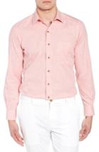 Men's David Donahue Regular Fit Garment Washed Melange Sport Shirt - Pink