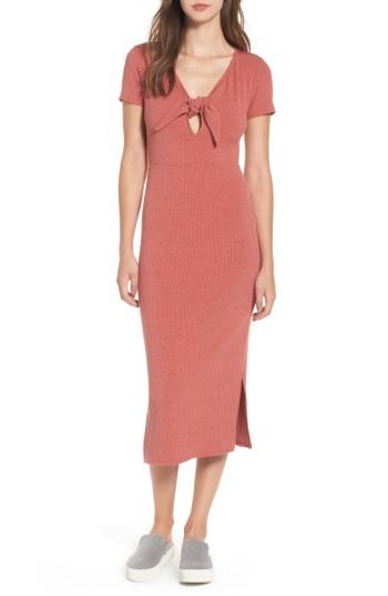 Women's Dee Elly Knot Front Midi Dress - Coral