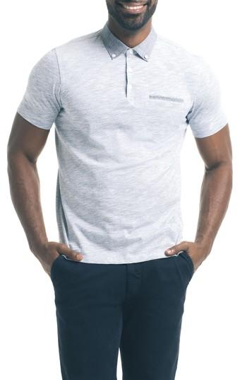 Men's Good Man Brand Trim Fit Carbon Peach Polo - Blue