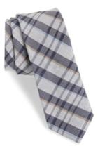 Men's 1901 Duffy Plaid Linen & Silk Tie, Size - Blue