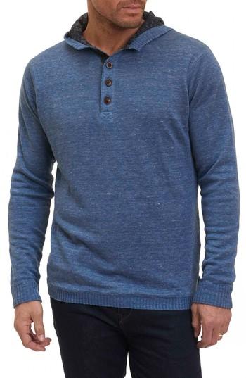 Men's Robert Graham Indus River Sweater Hoodie, Size - Blue