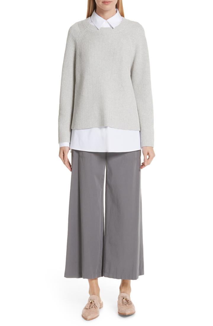 Women's Lafayette 148 New York Casper Stretch Cotton Blend Blouse