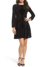 Women's Taylor Dresses Mirror Print Velvet Dress - Black