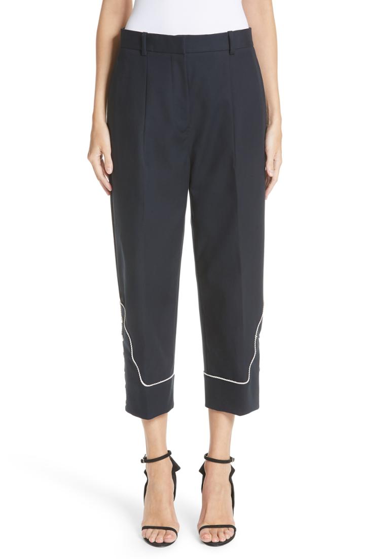 Women's Calvin Klein 205w39nyc Snap Hem Wide Leg Pants Us / 36 It - Blue