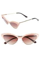 Women's Quay Australia All Night 60mm Cat Eye Sunglasses - Peach Pearl/ Brown
