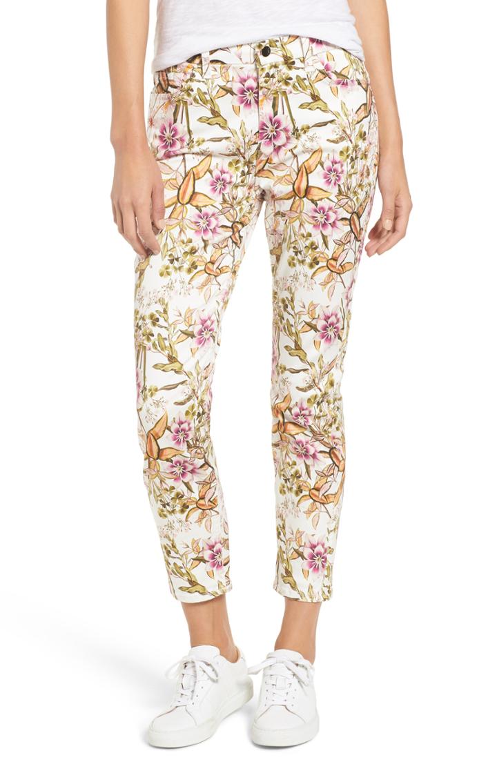 Women's Jen7 Floral Print Ankle Skinny Jeans