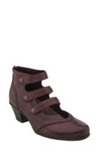 Women's Earth 'serano' Triple Mary Jane Strap Bootie M - Burgundy