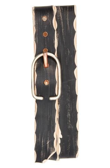 Men's Cause & Effect Distressed Leather Belt - Black