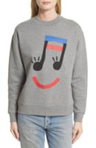 Women's Etre Cecile Music Face Boyfriend Sweatshirt - Grey