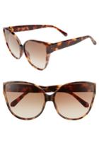 Women's Linda Farrow 62mm Oversize Cat Eye Sunglasses - T-shell/ Yellow Gold