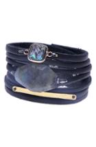 Women's Nakamol Design Leather & Stone Wrap Bracelet