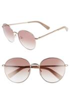 Women's Longchamp 56mm Round Sunglasses - Rose Gold/ Nude