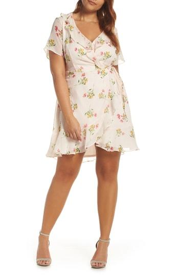 Women's Colie Ruffle Wrap Dress, Size - Coral