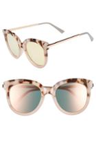 Women's Leith 50mm Flat Cat Eye Sunglasses - Marble/ Rose Gold