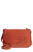 Longchamp Shop-it Leather Crossbody Bag - Orange