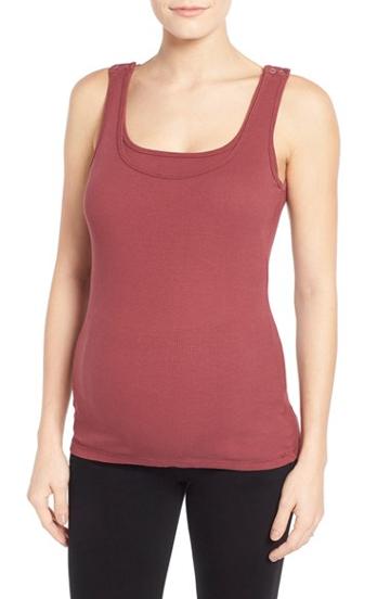 Women's Bun Maternity Maternity/nursing Tank - Red