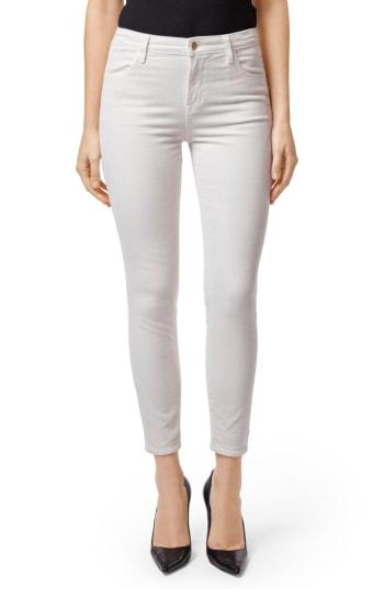 Women's J Brand Alana High Waist Ankle Skinny Corduroy Pants - Ivory