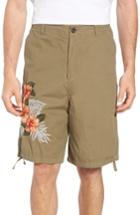 Men's French Connection Embroidered Poplin Shorts - Green