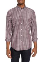 Men's Nordstrom Men's Shop Regular Fit Non-iron Check Sport Shirt - Burgundy