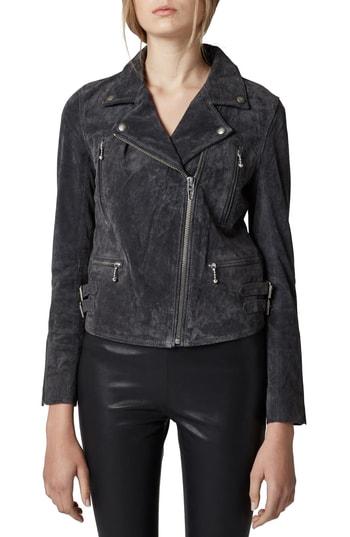Women's Blanknyc Suede Moto Jacket, Size - Black