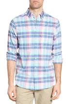 Men's Gant Trim Fit Plaid Linen Sport Shirt
