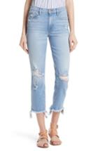 Women's Frame Le Nouveau Distressed Ankle Straight Leg Jeans - Blue