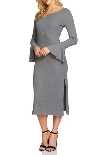 Women's 1.state Bell Sleeve Midi Dress, Size - Grey