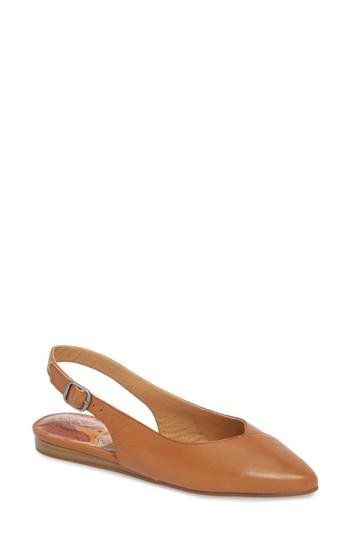 Women's Lucky Brand Beratan Slingback Flat M - Brown
