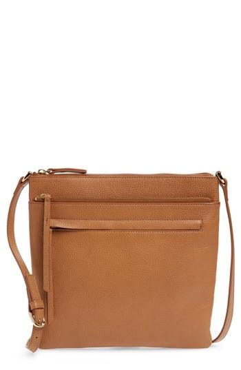 Nordstrom Finn Leather Crossbody Bag - Brown