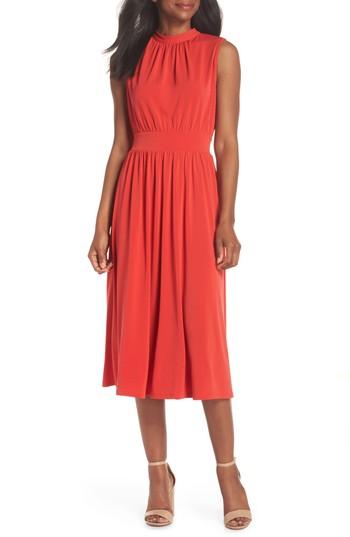 Women's Leota Mindy Shirred Midi Dress - Red