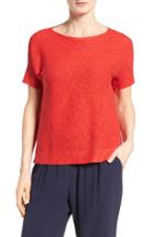 Women's Eileen Fisher Organic Linen & Cotton Boxy Sweater, Size - Red