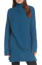 Women's Caslon Ribbed Turtleneck Tunic Sweater - Blue