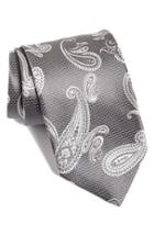 Men's David Donahue Paisley Silk Tie, Size - Black