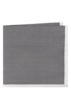 Men's Ted Baker London Geometric Silk Pocket Square, Size - Black