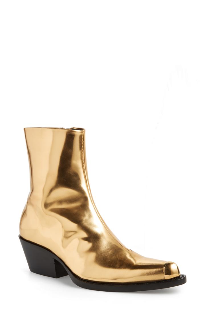 Women's Calvin Klein 205w39nyc Tex Tarrana Metallic Bootie Us / 37eu - Metallic