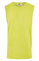 Men's Topman Raw Edge Sleeveless T-shirt, Size - Green