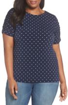 Women's Vince Camuto Ruched Sleeve Romantic Dots Top