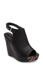 Women's Charles By Charles David Ames Platform Wedge Sandal M - Black