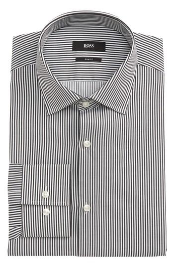 Men's Boss Jenno Slim Fit Stripe Dress Shirt .5 - Black